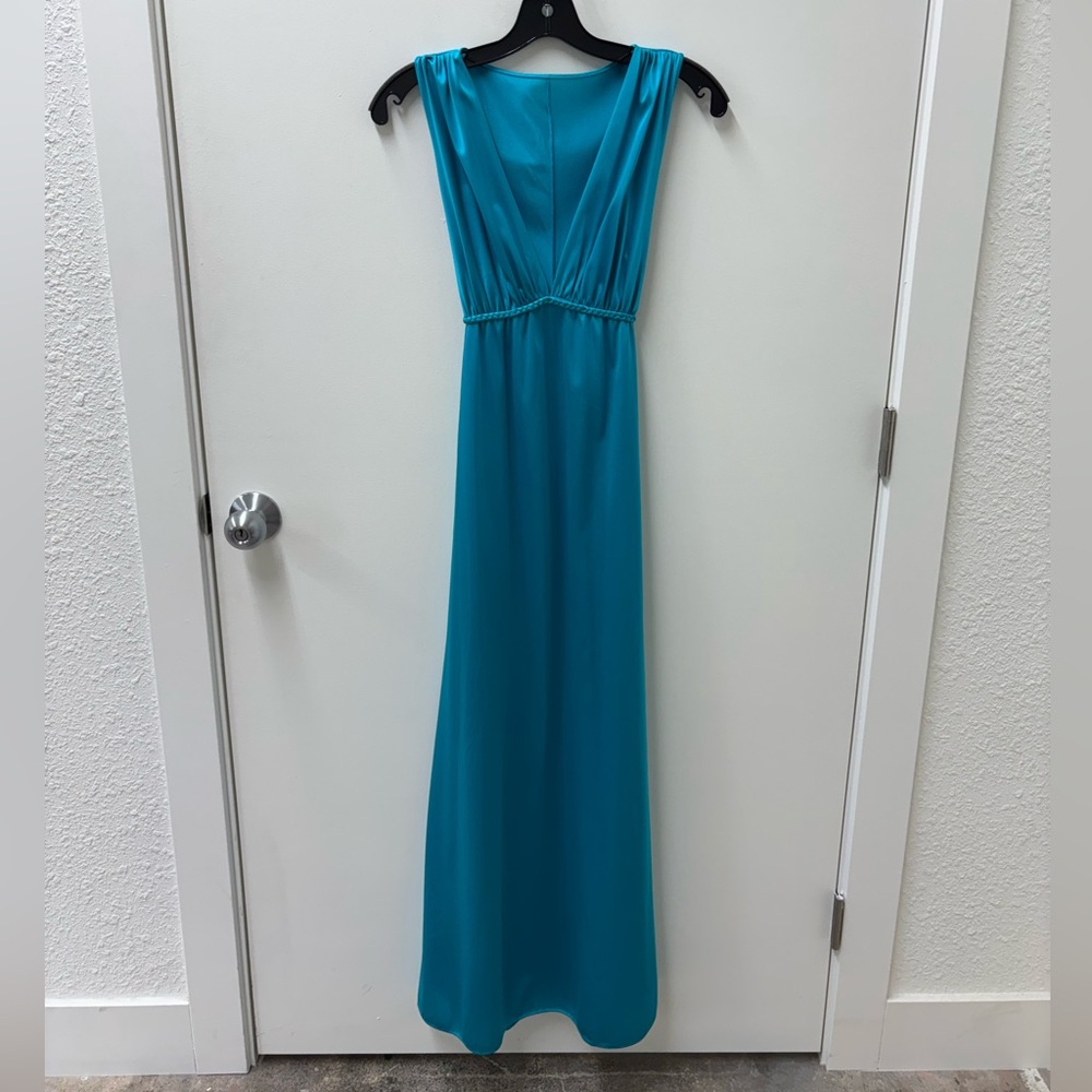 Vintage Vanity Fair Turquoise Blue Slip Dress Nightgown